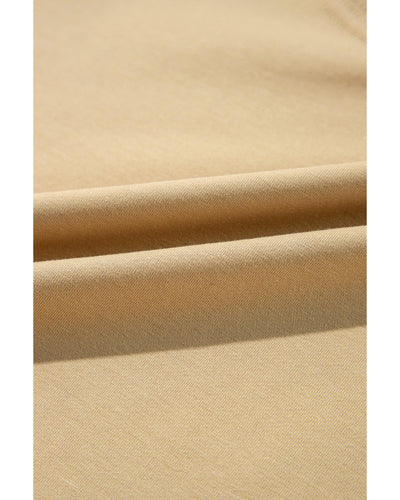 Apricot Color Block Patchwork Ruffled Plus Size Mini Dress - 1X