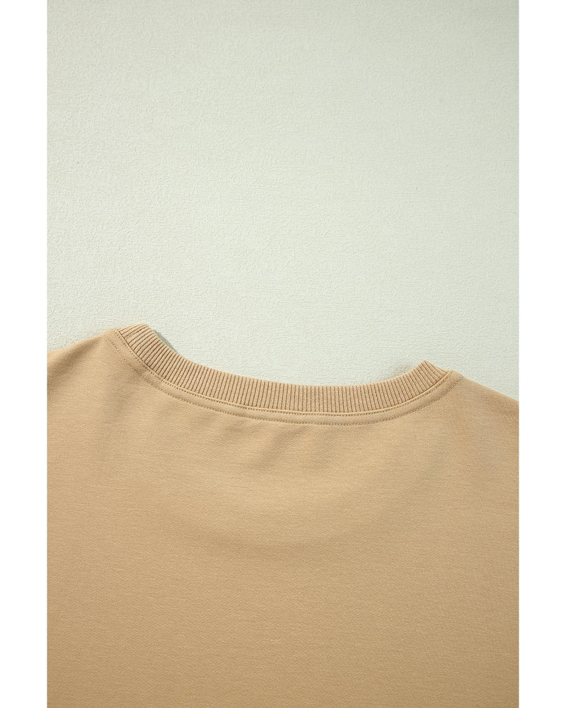 Apricot Color Block Patchwork Ruffled Plus Size Mini Dress - 2X