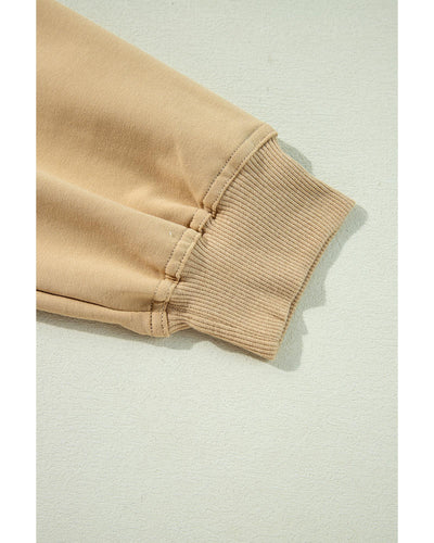 Apricot Color Block Patchwork Ruffled Plus Size Mini Dress - 3X