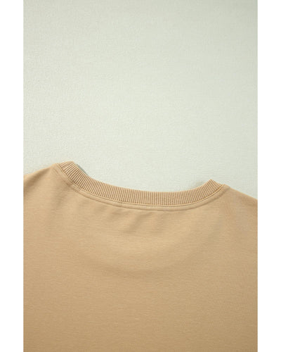 Apricot Color Block Patchwork Ruffled Plus Size Mini Dress - 4X