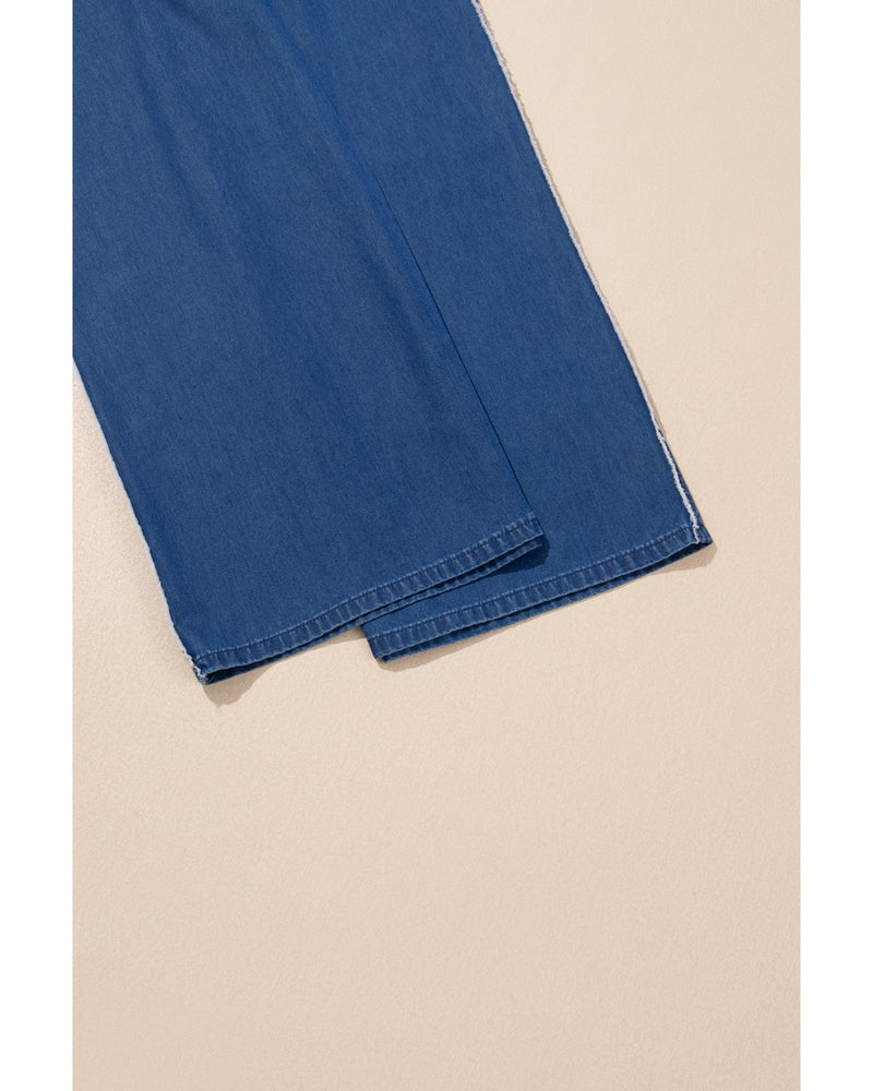 Azura Exchange Sail Blue Washed Denim Chambray Loose Plus Size Pants - 2X