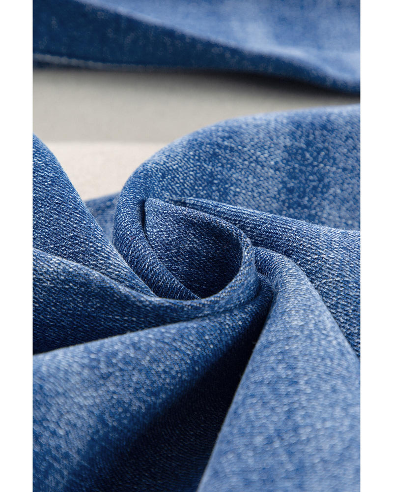 Ashleigh Blue Medium Wash Ripped Edge Flared Plus Size Jeans - 1X