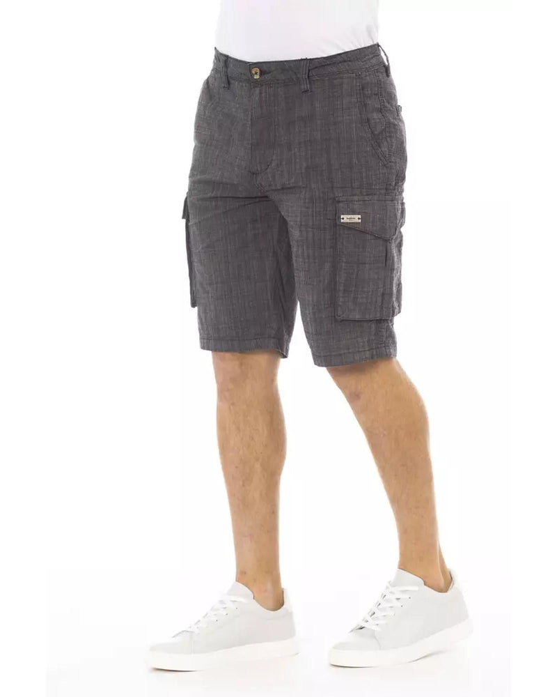 Cargo Shorts with Front Zipper and Button Closure W32 US Men