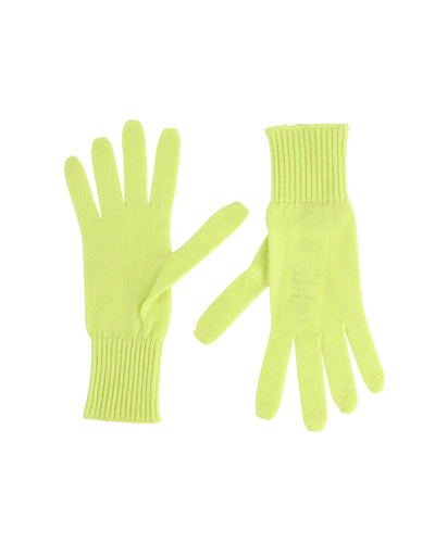 Crown of Edinburgh Cashmere Women's Luxury Cashmere Womens Short Gloves in Yellow - M