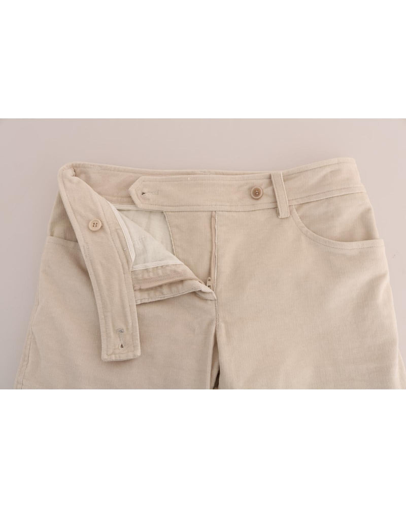 Cropped Corduroy Pants with Logo Details 44 IT Women