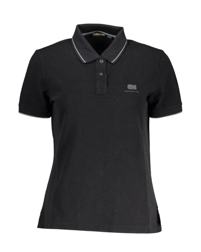 Napapijri Men's Black Cotton Polo Shirt - M