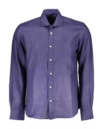 North Sails Men's Blue Linen Shirt - M