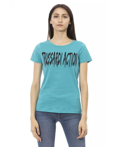 Trussardi Action Women's Light Blue Cotton Tops & T-Shirt - M