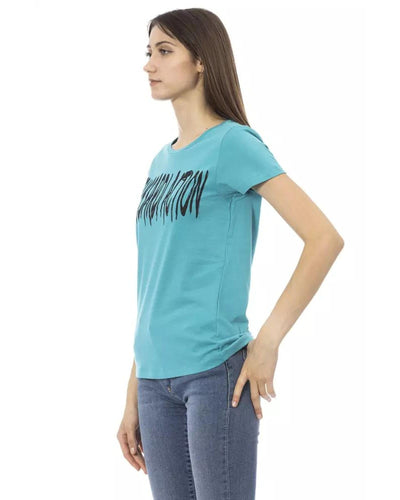 Trussardi Action Women's Light Blue Cotton Tops & T-Shirt - 2XL