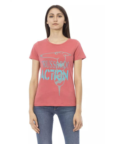 Trussardi Action Women's Pink Cotton Tops & T-Shirt - L