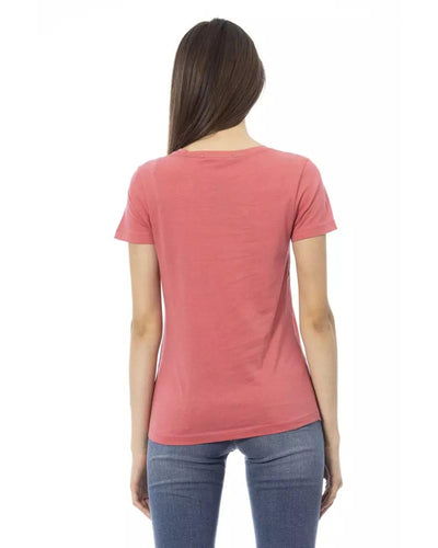 Trussardi Action Women's Pink Cotton Tops & T-Shirt - L