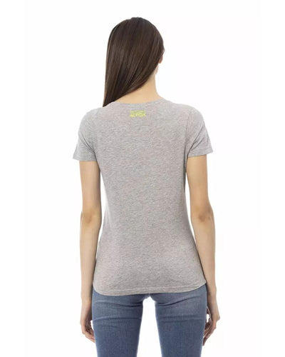 Trussardi Action Women's Gray Cotton Tops & T-Shirt - S