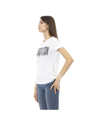 Trussardi Action Women's Elegant Short Sleeve Tee with Chic Front Print - XL