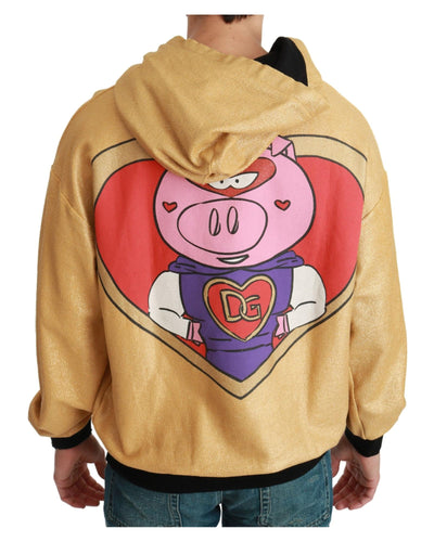 Dolce & Gabbana Men's Gold Pig of the Year Hooded Sweater - 46 IT