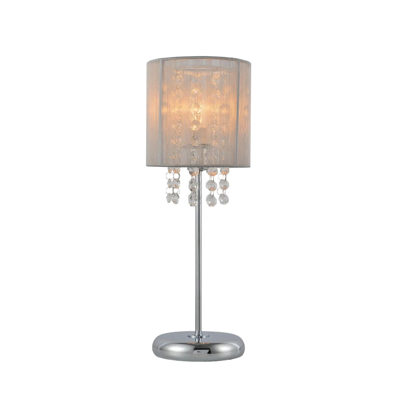 Emilia Table Lamp with Acrylic Drops - Grey Shade