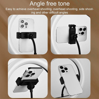 Adjustable 10 Led Fill Light Tripod With Phone Clamp