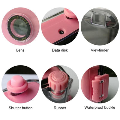 Retro Film Camera for Kids - Waterproof 5m - Flowers Pattern