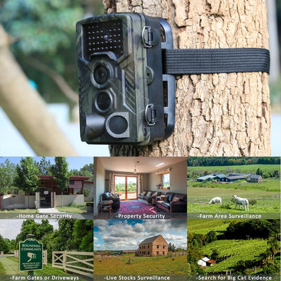 8Mp Waterproof Trail Camera With Night Vision And Wide Angle Lcd