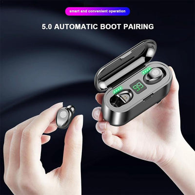 Wireless Bluetooth Headset with Touch Control and Charging Case - V5.0