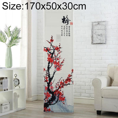 Vertical Cabinet Air Conditioning Dust Cover - All-inclusive Fabric Red Plum - 170x50x30cm