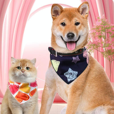 Cute Pet Triangle Towel Bib Cartoon Cats And Dogs Drool Towel Scarf - 10