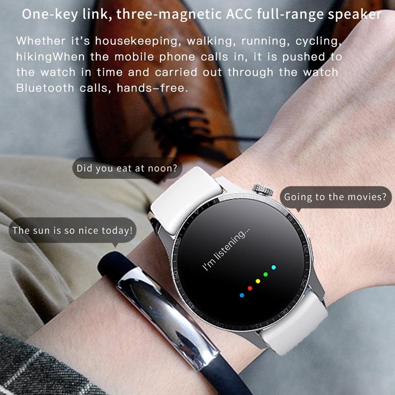 1.35 Inch Smart Watch Bluetooth Calls Health Monitoring 150+ Sports Black - Silver Bamboo