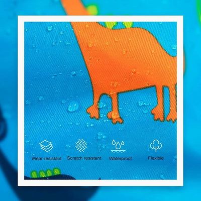 Blue Waterproof Drawstring Beach Bag L Size For Kids Wet & Dry Separation Shoulder Strap - Grey L