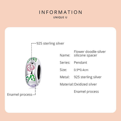 925 Sterling Silver Flower Doodle Beads For Diy Bracelets & Necklaces