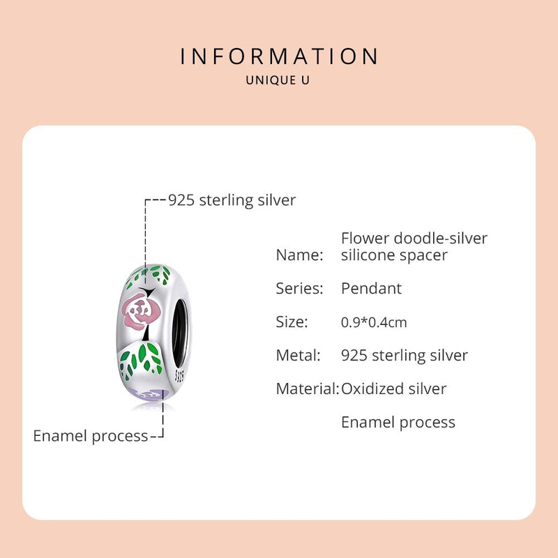 925 Sterling Silver Flower Doodle Beads For Diy Bracelets & Necklaces