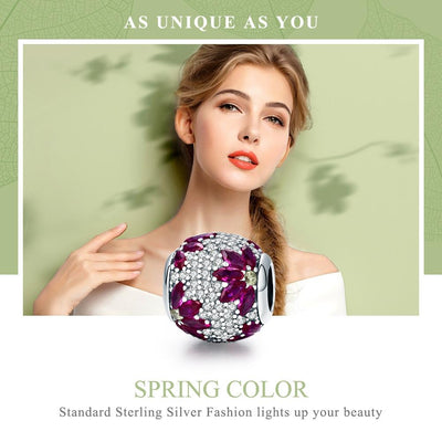 925 Sterling Silver Diy Beaded Spring Bracelet With Pendant