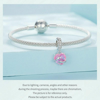 925 Sterling Silver Scc2540 Heart Pendant For Diy Bracelets