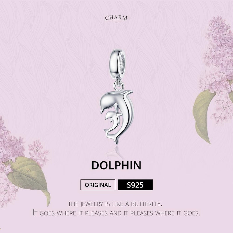 925 Sterling Silver Dolphin Pendant For Bracelet Or Necklace