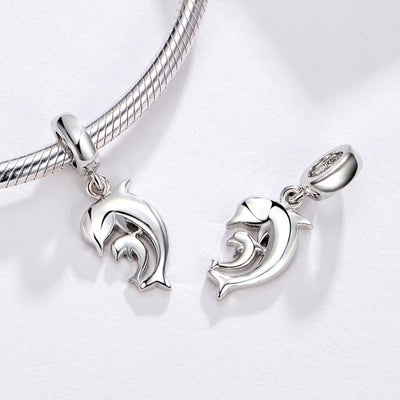 925 Sterling Silver Dolphin Pendant For Bracelet Or Necklace