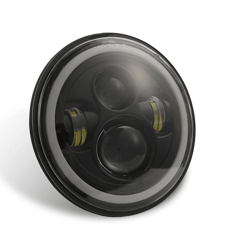 7 Inch H4 / H13 Dc 9V - 30V 3000Lm 6000K 30W Ip67 4Led Lamp Beads Car Round Shape Led Headlight Lamps For Jeep Wrangler / Harley With Angel Eye