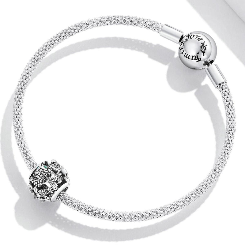 925 Sterling Silver Retro Snake Bead Bracelet / Necklace Accessory Set