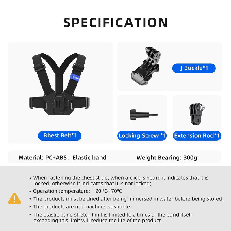Action Camera Chest Strap Mount Belt