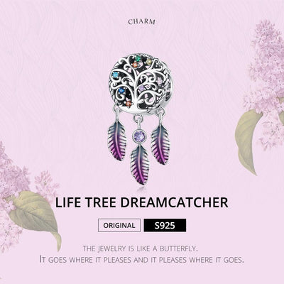 925 Sterling Silver Tree Of Life Dream Catcher Bracelet / Necklace Set
