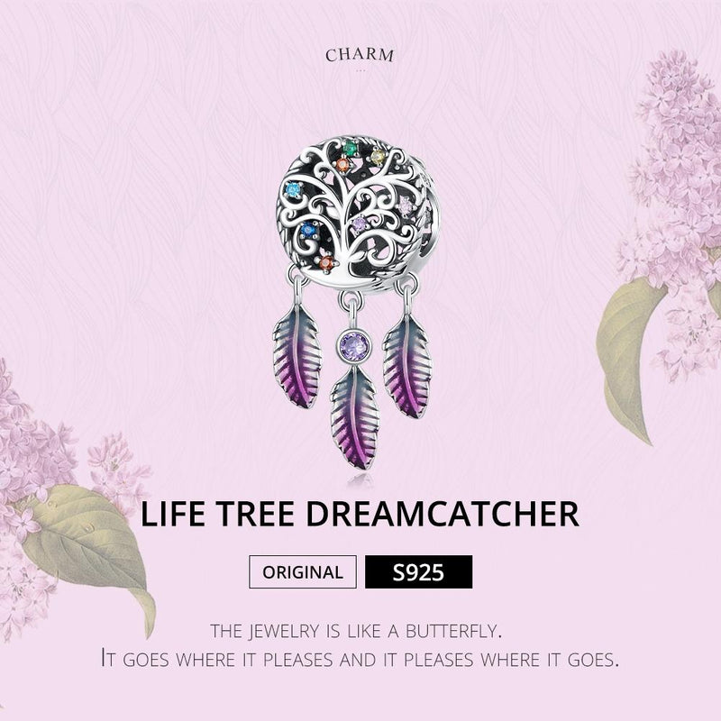 925 Sterling Silver Tree Of Life Dream Catcher Bracelet / Necklace Set
