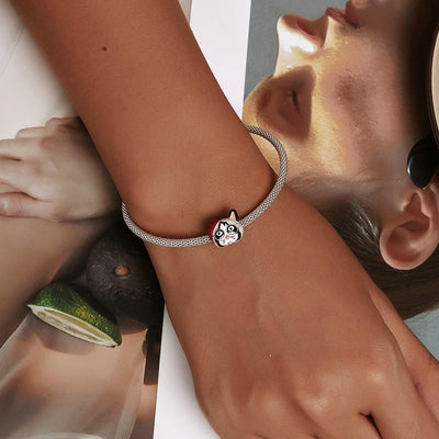 925 Sterling Silver Siamese Cat Bead For Diy Bracelet Or Necklace