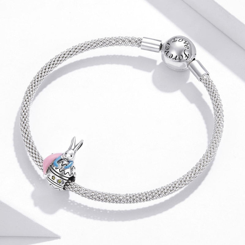 925 Sterling Silver Bunny Bead Bracelet / Necklace Accessory