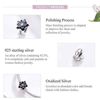 925 Sterling Silver Beaded Bracelet With Lotus Beads