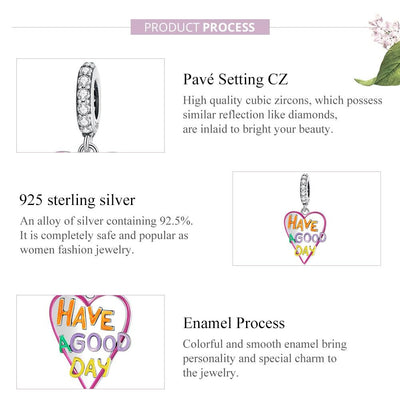 925 Sterling Silver Diy Heart Pendant For Bracelet Or Necklace