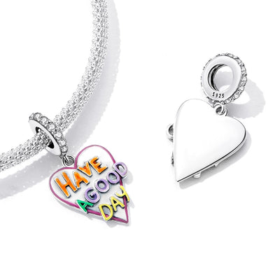 925 Sterling Silver Diy Heart Pendant For Bracelet Or Necklace