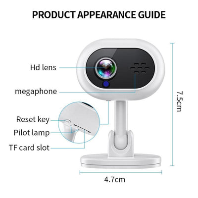 1080P Hd Wifi Smart Surveillance Camera With Two-Way Voice & Infrared Night Vision - A4