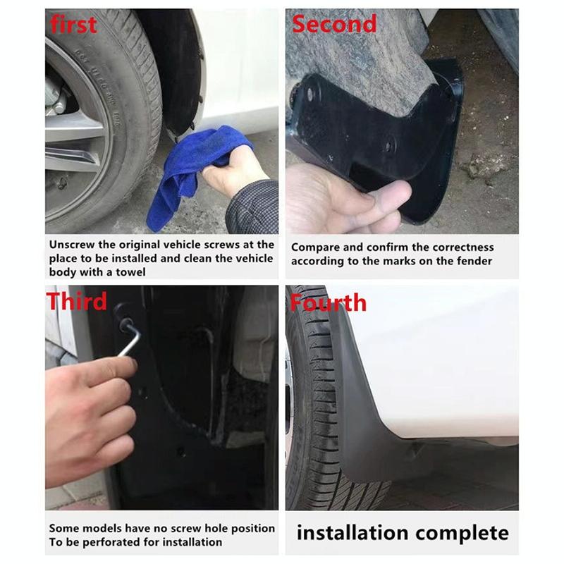 For Skoda Fabia Mk2 5J 2007-2011 4Pcs / Set Car Auto Soft Plastic Splash Flaps Fender Guard