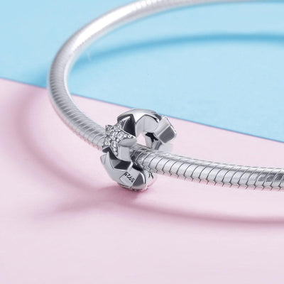 925 Sterling Silver Zircon Inlaid Star Necklace / Bracelet Pendant