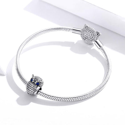 925 Sterling Silver Owl Beads For Diy Bracelets & Necklaces