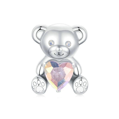 925 Sterling Silver Valentine'S Day Bear Beads