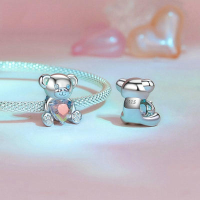 925 Sterling Silver Valentine'S Day Bear Beads