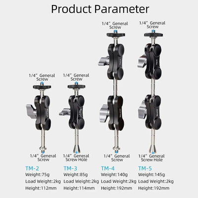 Versatile Dual Ballhead Magic Arm For Camera And Monitor Mounting - Tm-2